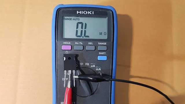IGBT good or bad test chart - CE pin test (reverse test line), there is no diode connected to the CE pin